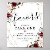 Poster Bouquet Bourgogne Forme Dorée Favoriser S.V.P. En  (Devant)