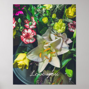 Poster Bouquet coloré avec lily