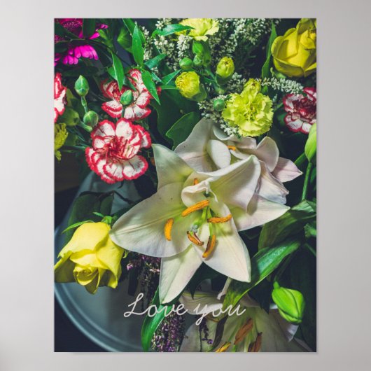 Poster Bouquet coloré avec lily  (Devant)