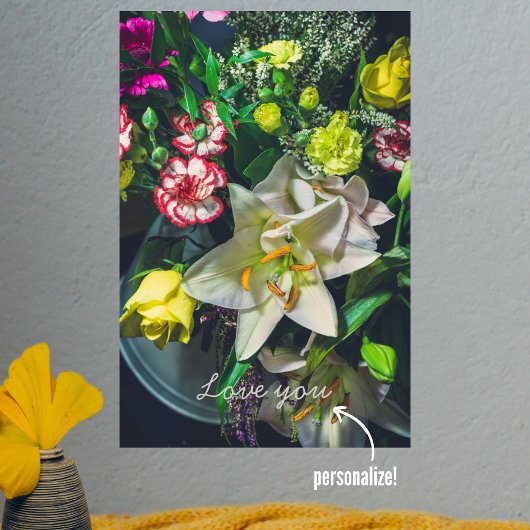 Poster Bouquet coloré avec lys