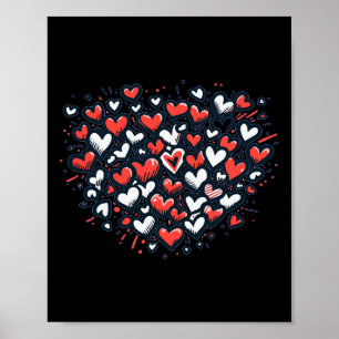Poster Bouquet d'amour de la Saint-Valentin Cœurs roses r