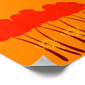 Poster Bouquet d'anémones rouges orange Abstrait (Coin)