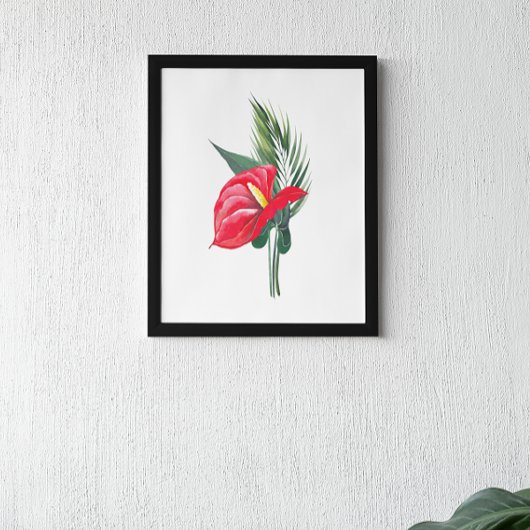 Poster Bouquet d'anthurium rouge