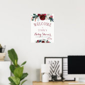 Poster Bouquet de bébé de douche d'hiver à l'aquarelle ro (Bureau à domicile)