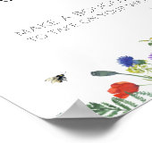 Poster Bouquet de champs fleurs sauvages et d'abeilles (Coin)