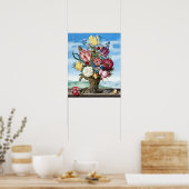Poster Bouquet de fleurs Ambrosius Bosschaert sur une hai (Cuisine)