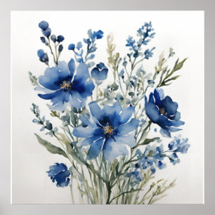 Poster Bouquet de fleurs aquarelle élégante