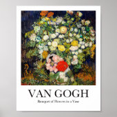 Poster Bouquet de fleurs dans un vase de Vincent van Gogh (Devant)