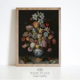 Poster Bouquet de fleurs dans un vase peinture vintage