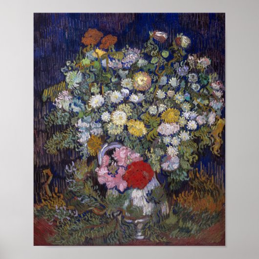 Poster Bouquet de fleurs dans un vase | Van Gogh | (Devant)