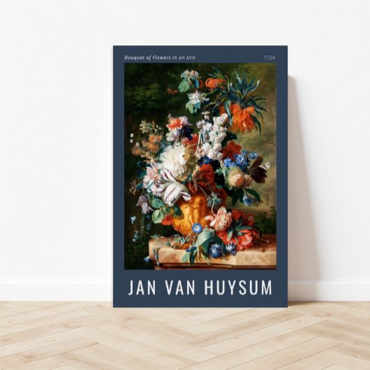 Poster Bouquet de fleurs dans une urne par Jan van Huysum