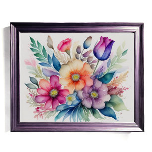 Poster Bouquet de fleurs d'aquarelle 5:4