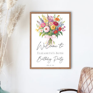 Poster Bouquet de fleurs de jardin coloré élégant pour an