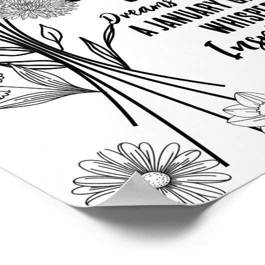 Poster Bouquet de fleurs de naissance modifiable (Coin)