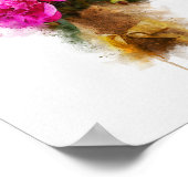 Poster Bouquet de fleurs de Peony (Coin)