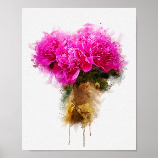 Poster Bouquet de fleurs de Peony (Devant)