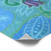 Poster Bouquet de fleurs d'été fleur sauvage peinture flo (Coin)