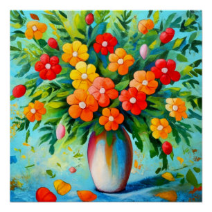 Poster Bouquet de fleurs en vase