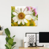 Poster Bouquet de fleurs - Marguerite blanche (Bureau à domicile)