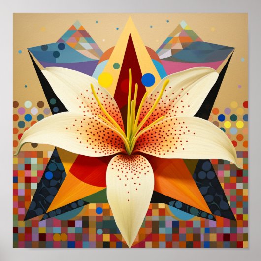 Poster Bouquet de fleurs mignonnes Lily imprimable (Devant)