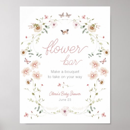 Poster Bouquet de fleurs papillon (Devant)