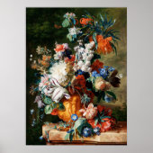 Poster Bouquet de fleurs par Jan van Huysum (Devant)