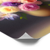 Poster Bouquet de fleurs pastel doux (Coin)