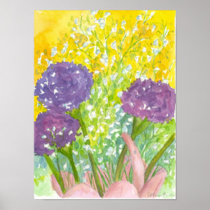 Poster Bouquet de fleurs pourpres du bébé