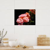 Poster Bouquet de fleurs rose estampes florales (Cuisine)