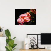 Poster Bouquet de fleurs rose estampes florales (Bureau à domicile)