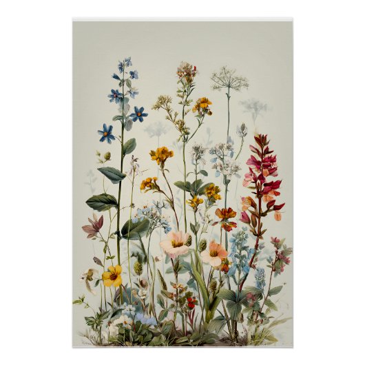 Poster Bouquet de fleurs sauvages Blue Spike (Devant)