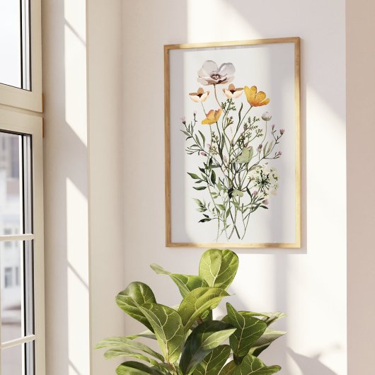Poster Bouquet de fleurs sauvages séchées