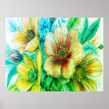 Bouquet de fleurs vertes en fleurs sur un mur