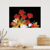 Poster Bouquet de Fluers et Noir (Cuisine)