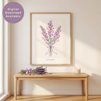 Poster Bouquet de la Saint-Valentin au cœur de lavande Ar