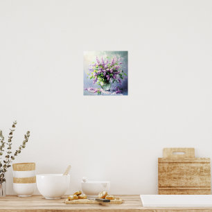 Poster Bouquet de lilas en fleurs de lavande