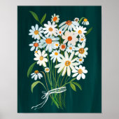 Poster Bouquet de marguerite blanche sur la peinture de G (Devant)