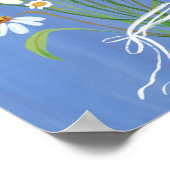 Poster Bouquet de marguerite blanche sur la peinture Goua (Coin)