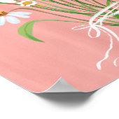 Poster Bouquet de marguerite blanche sur peinture Gouache (Coin)