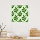 Poster Bouquet de muguet sur fond vert (Cuisine)