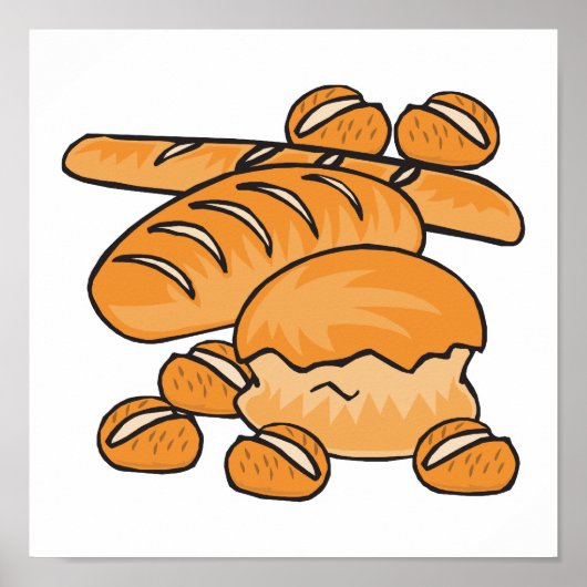 Poster bouquet de pain et petits pains (Devant)