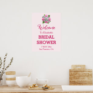 Poster Bouquet de pivoines pour la douche de la mariée
