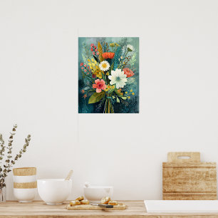 Poster Bouquet de printemps coloré