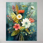 Poster Bouquet de printemps coloré (Devant)