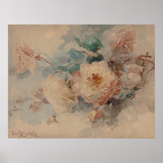 Poster Bouquet de Rose - Franz Bischoff (Devant)