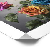 Poster Bouquet de rose multicolore (Coin)