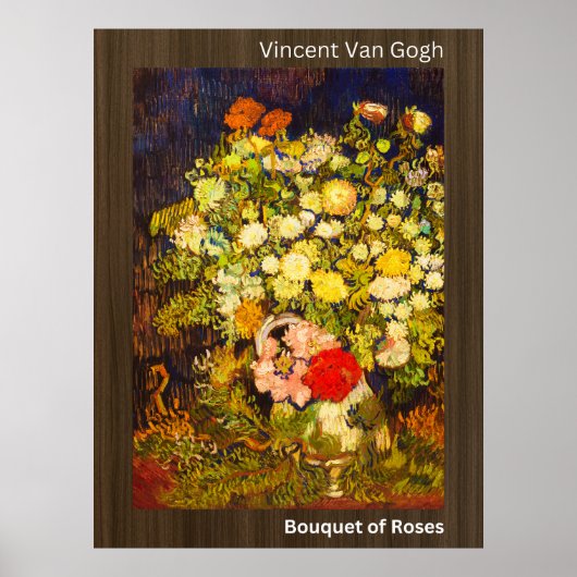 Poster Bouquet de Rose-Vincent Van Gogh (Devant)