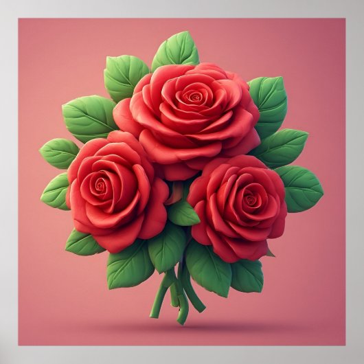 Poster Bouquet de roses (Devant)