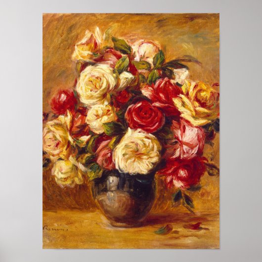 Poster Bouquet de roses, Auguste Renoir (Devant)