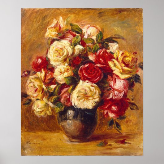 Poster Bouquet de roses, Auguste Renoir (Devant)